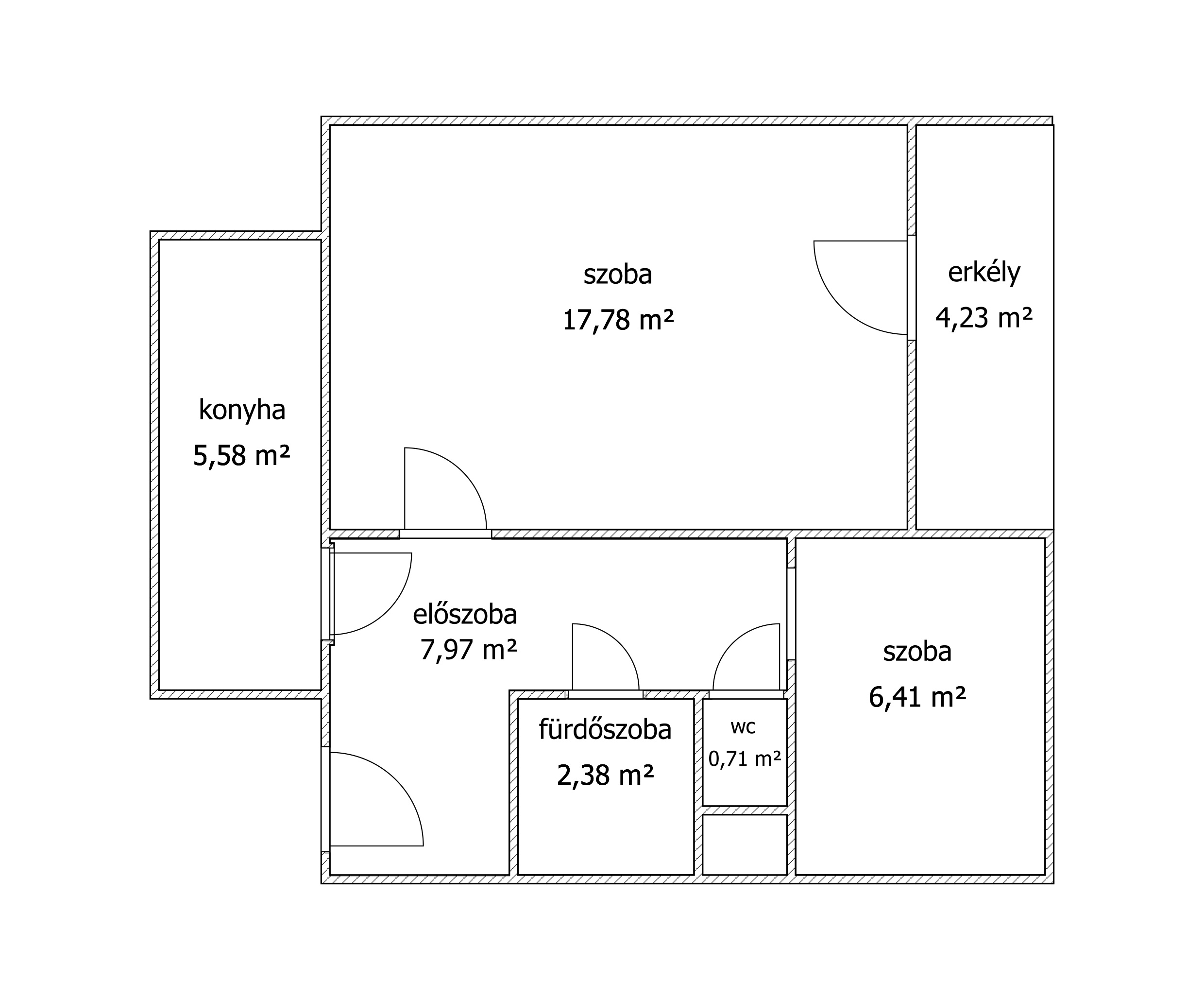 M�sf�l szob�s v�ci t�vf�t�ses panellak�s alaprajz